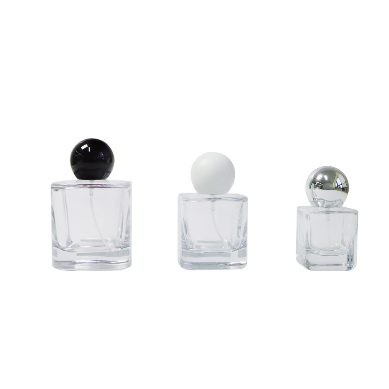 30ml 50ml 100ml স্বচ্ছ বর্গক্ষেত্র পুরু নীচের কাচের পারফিউম বোতল