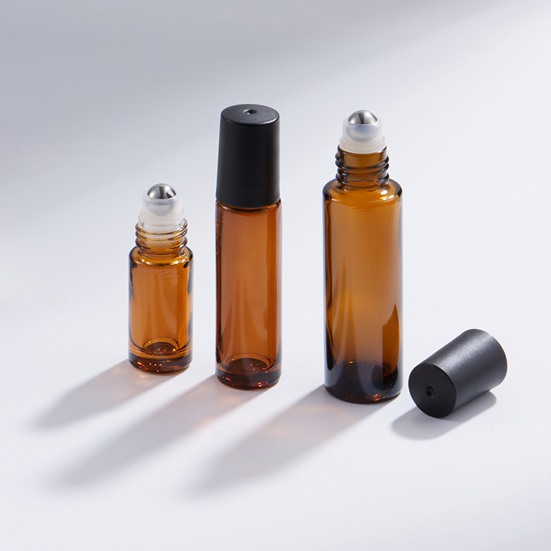 5ml 10ml 15ml অ্যাম্বার রোল-অন গ্লাস বোতল
